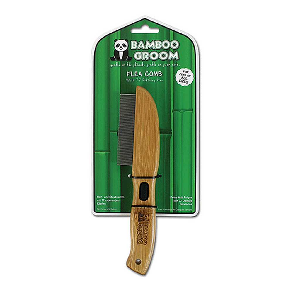 Alcott Bamboo Groom Rotating Pin Flea Comb W/77 Pins