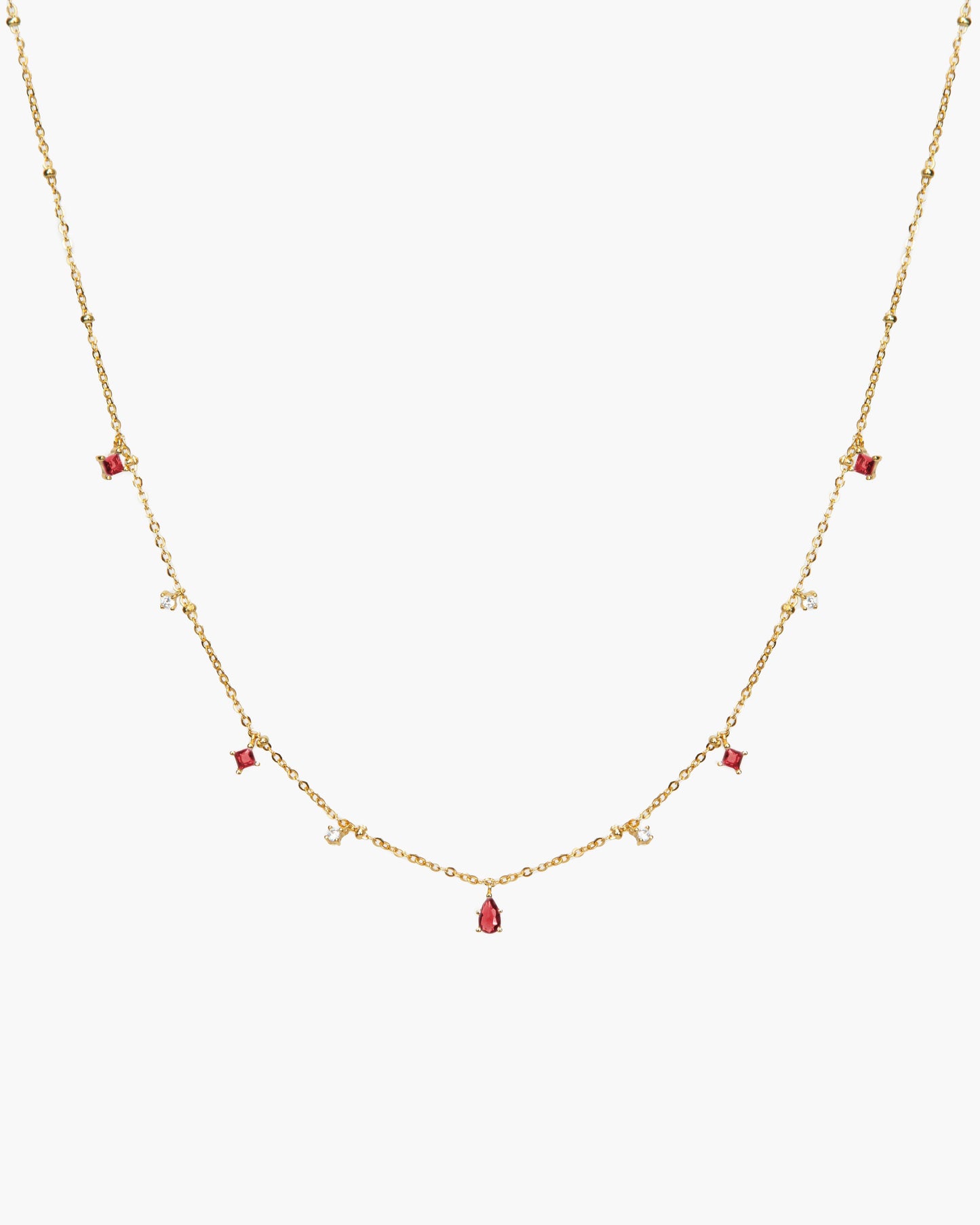 Elysee Necklace in Garnet Red