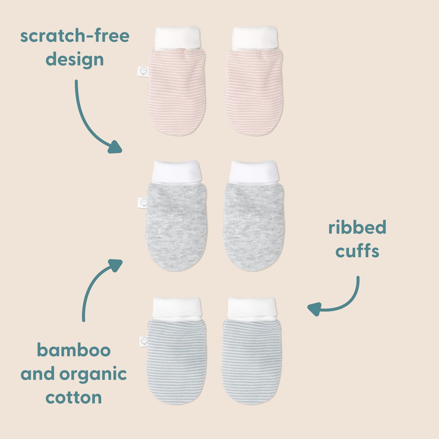 Baby Mittens - Blue Stripe