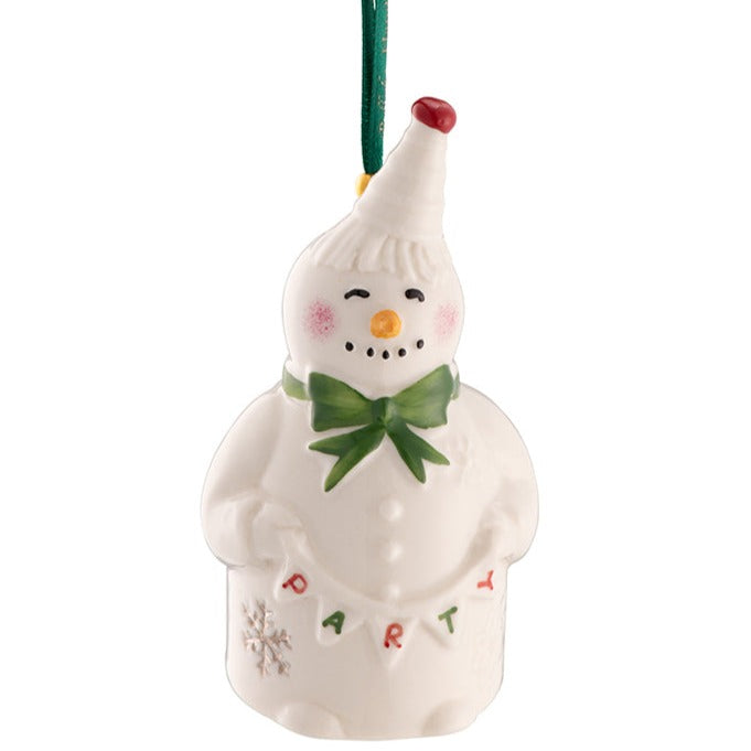 Belleek Party Snowman Hanging Ornament