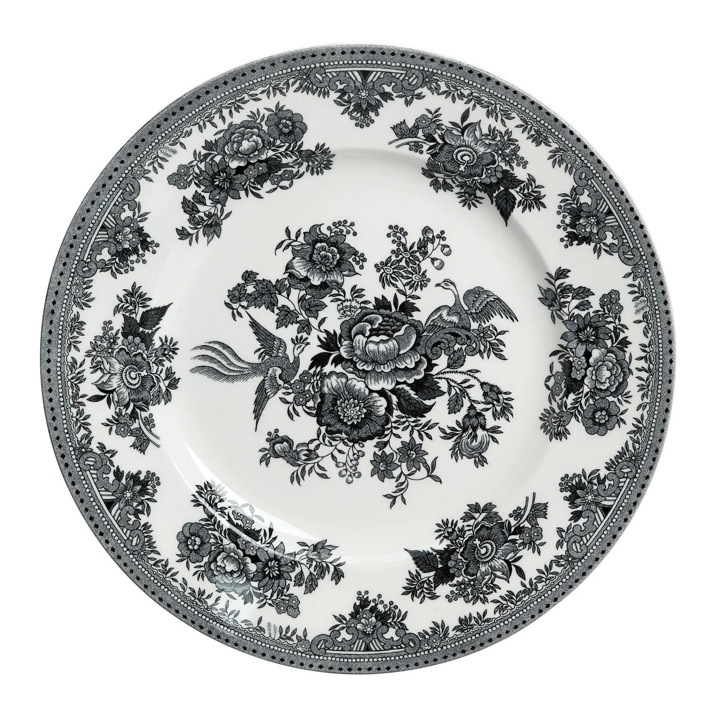 Burleigh Black & White Asiatic Pheasants Plate 25cm/10"