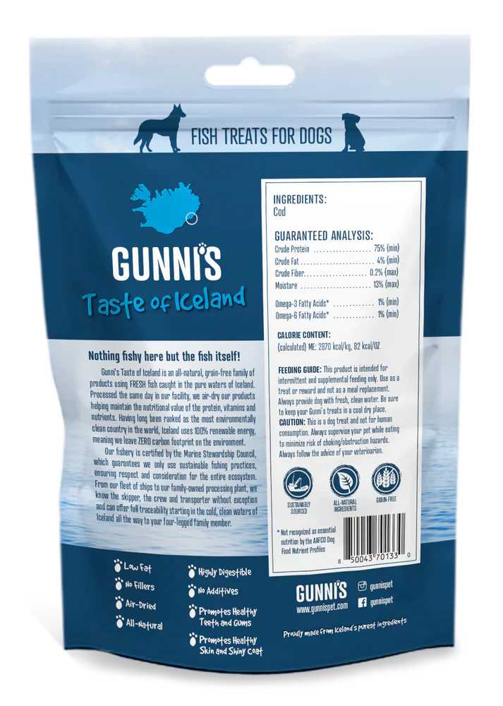 Gunni's a Taste of Iceland Cod Chewy Sticks 3 Pack