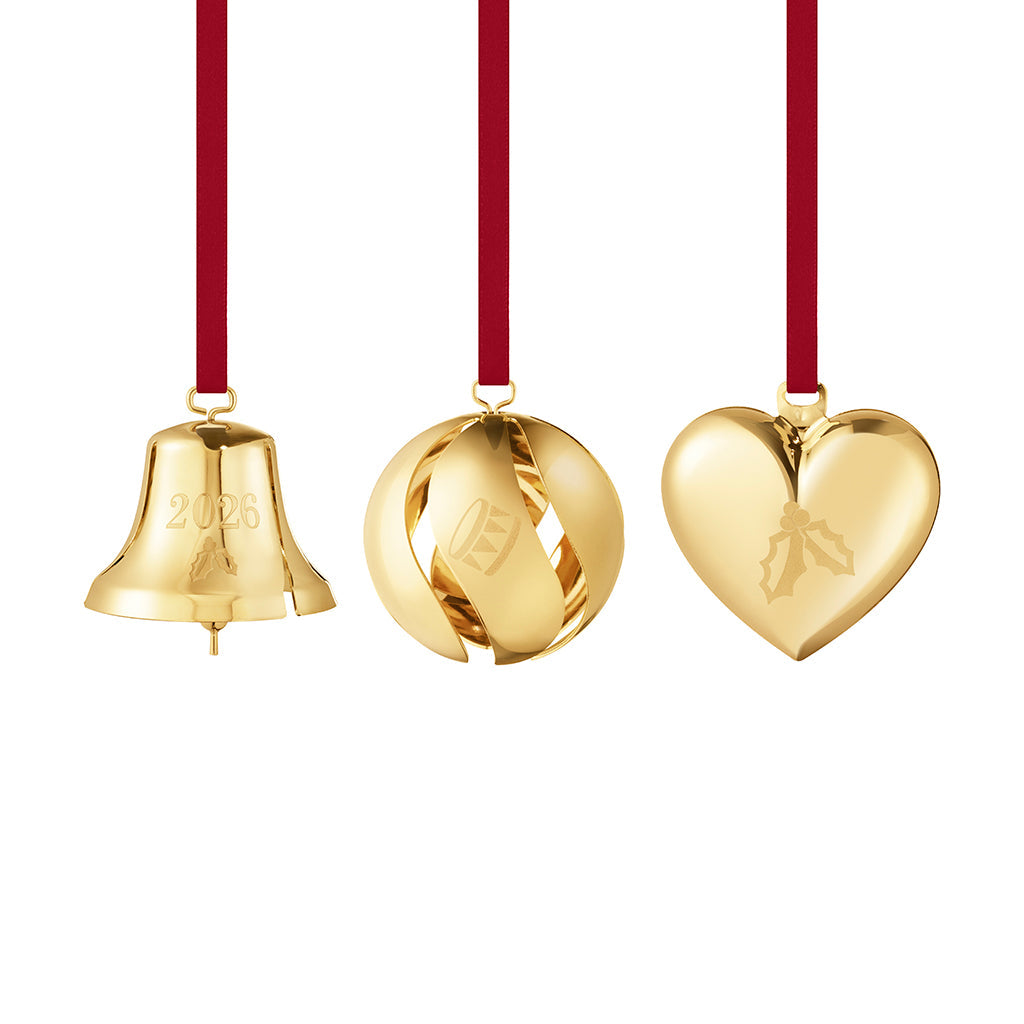 Georg Jensen 2026 Gold Ornament Set of 3