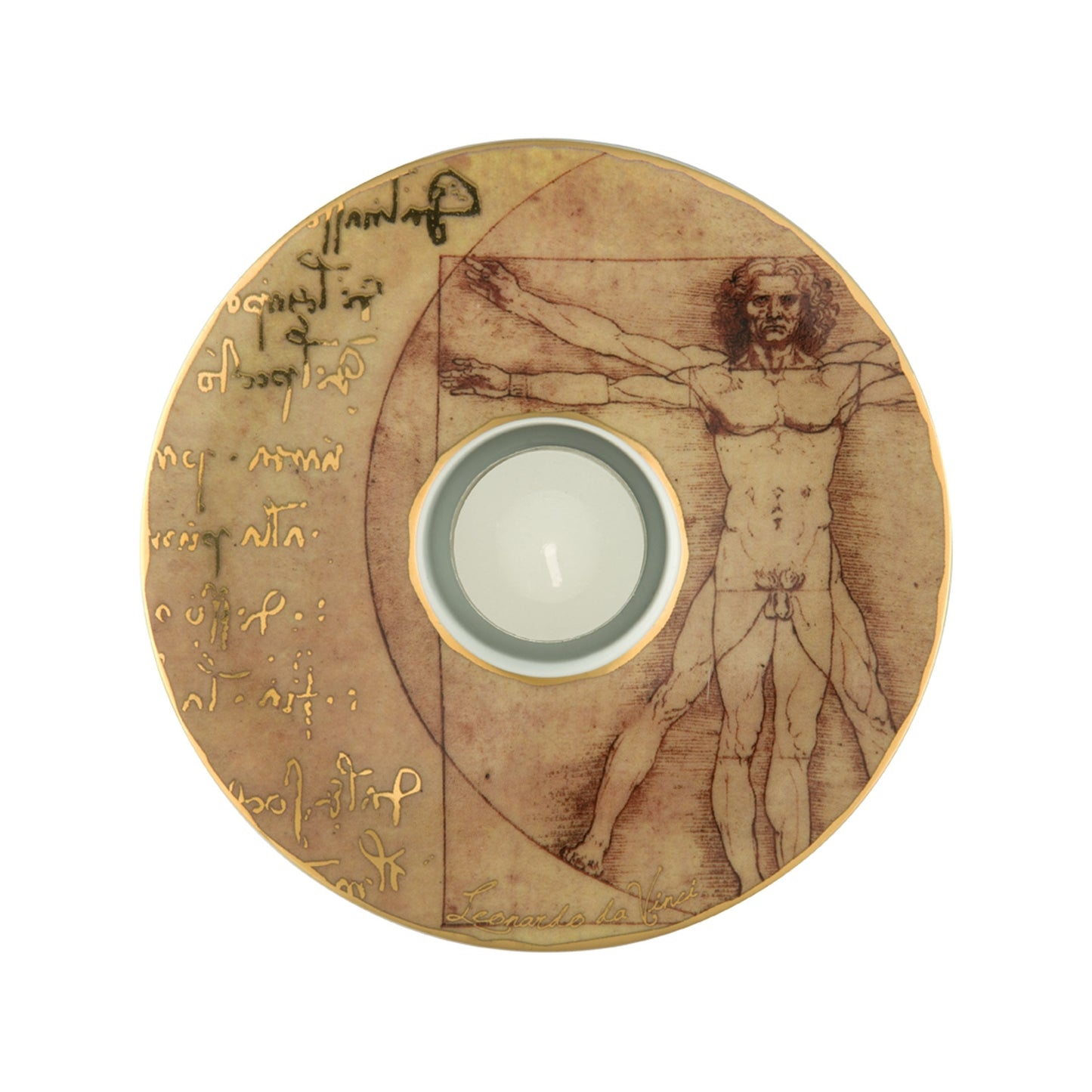 Goebel Vitruvian Man Tealight Holder In Tin