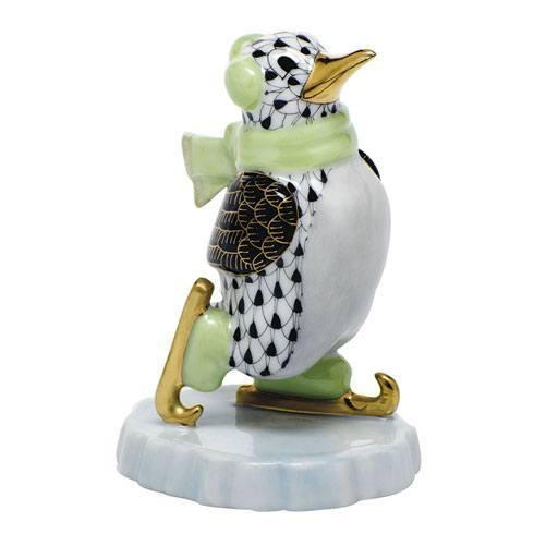 Herend Ice Skating Penguin VHNMM - IN STOCK NOW