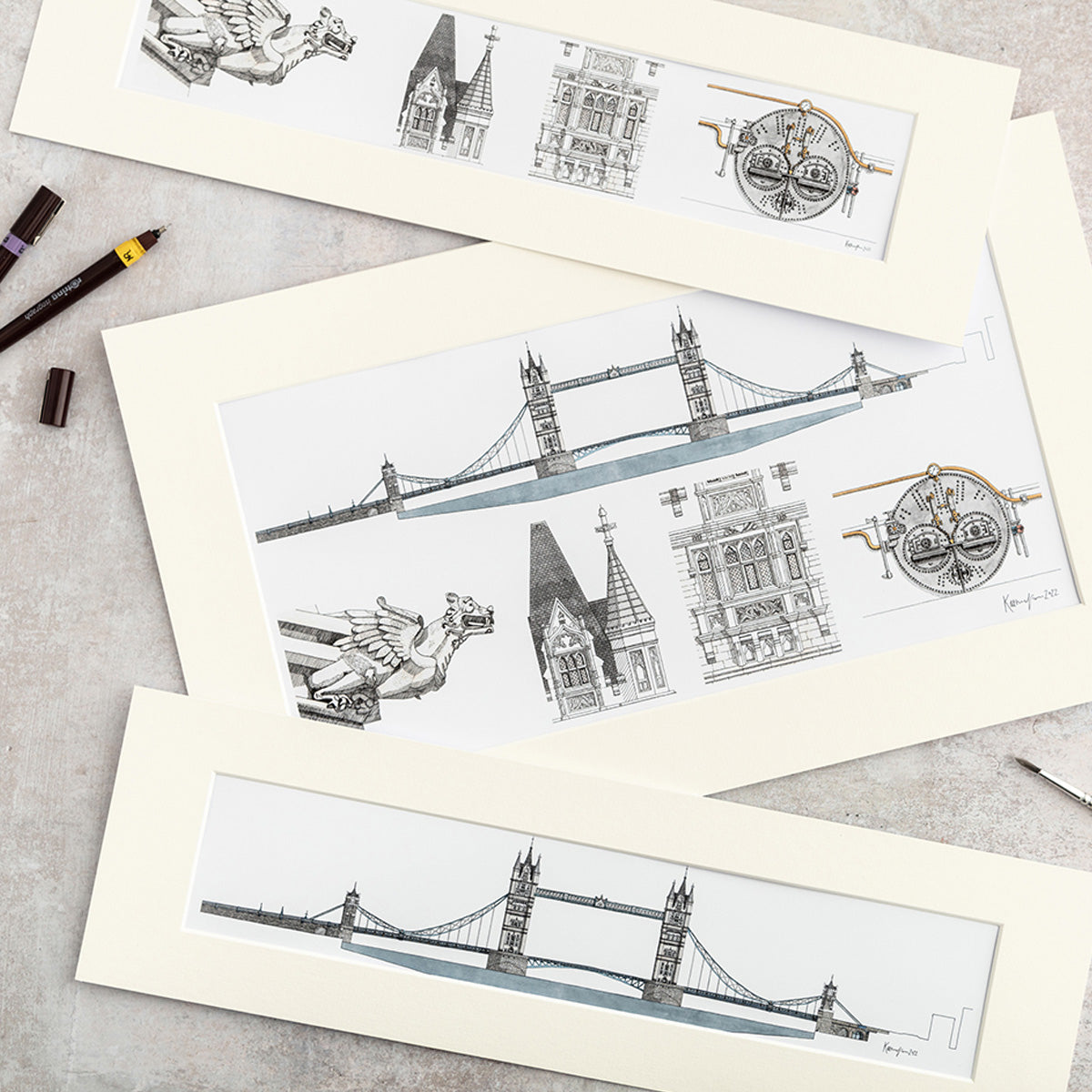 Katherine Jones Tower Bridge Print - 20 x 6 Inches