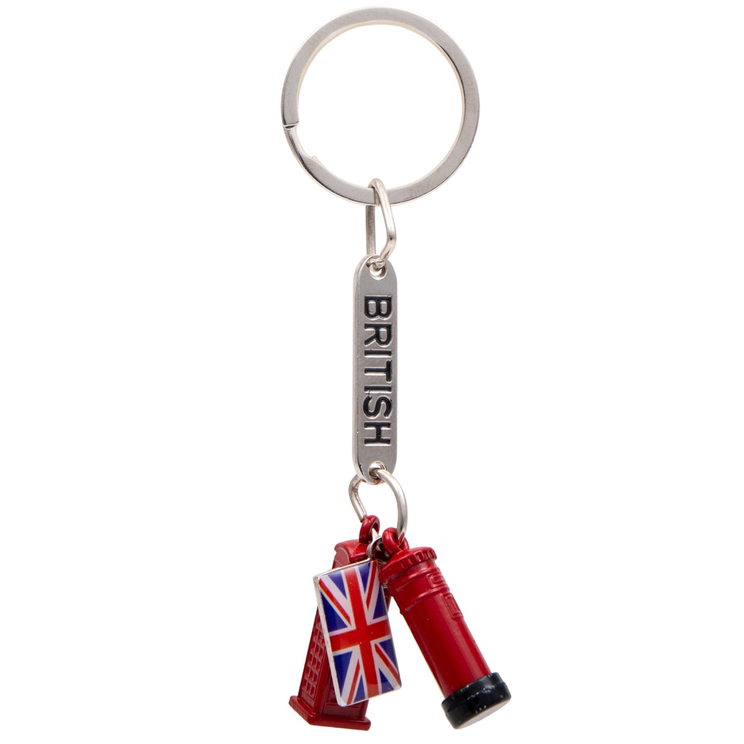 Post Box, Telephone Box & Union Jack Die-Cast Keyring