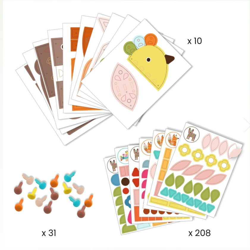 3 Giant Animals Collage Activity