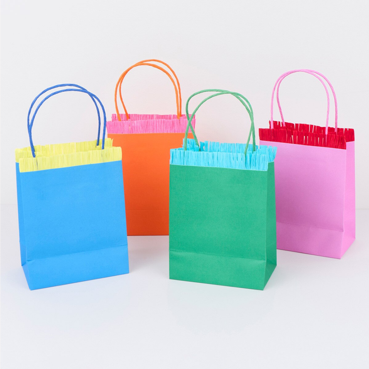 Bright Fringed Party Bags (x8)