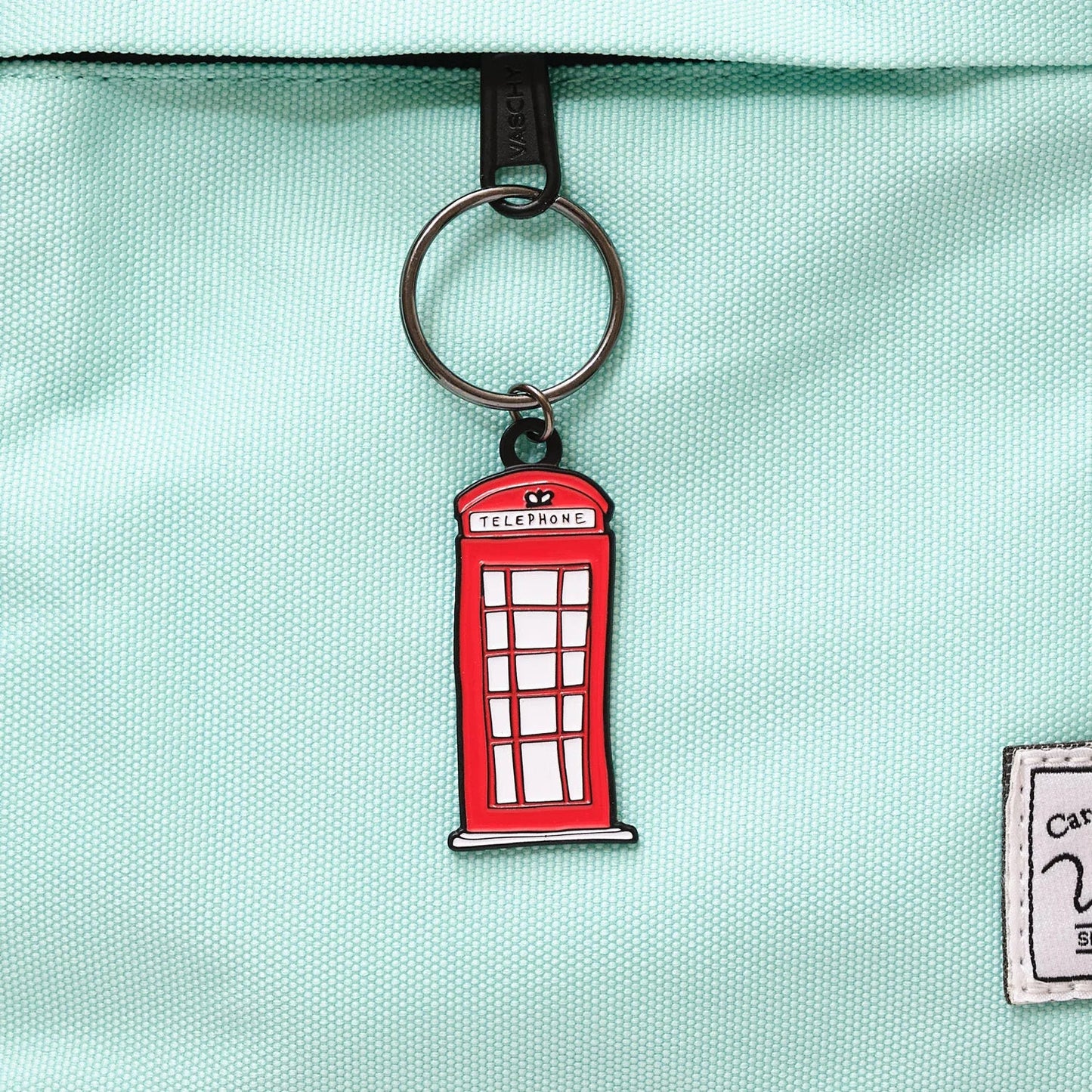 Victoria Eggs Enamel Telephone Box Keyring