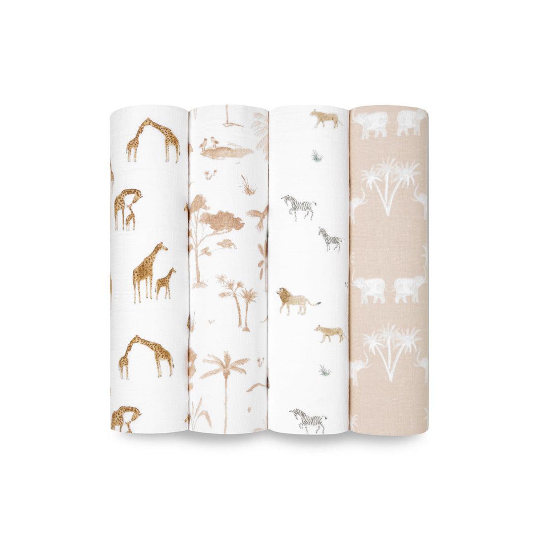 aden + anais Organic Cotton Swaddles - 4 Pack - Safari Dreams