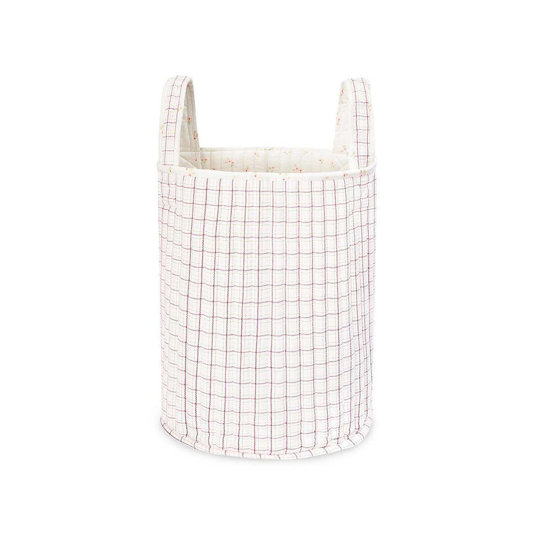 Avery Row Large Quilted Storage Basket - Anemone/Pink Check