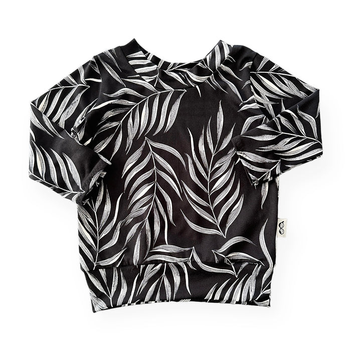 Black Pampas Leaves Lounge Top