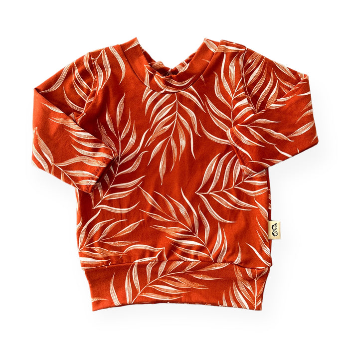 Burnt Orange Pampas Leaves Lounge Top