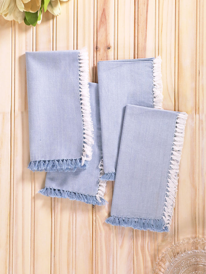 Chambray Napkin-Chambray/White