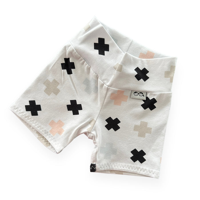 Cross Monochrome Biker Shorts