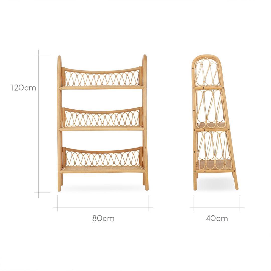 CuddleCo Aria 3 Tier Rattan Shelving Unit - Natural
