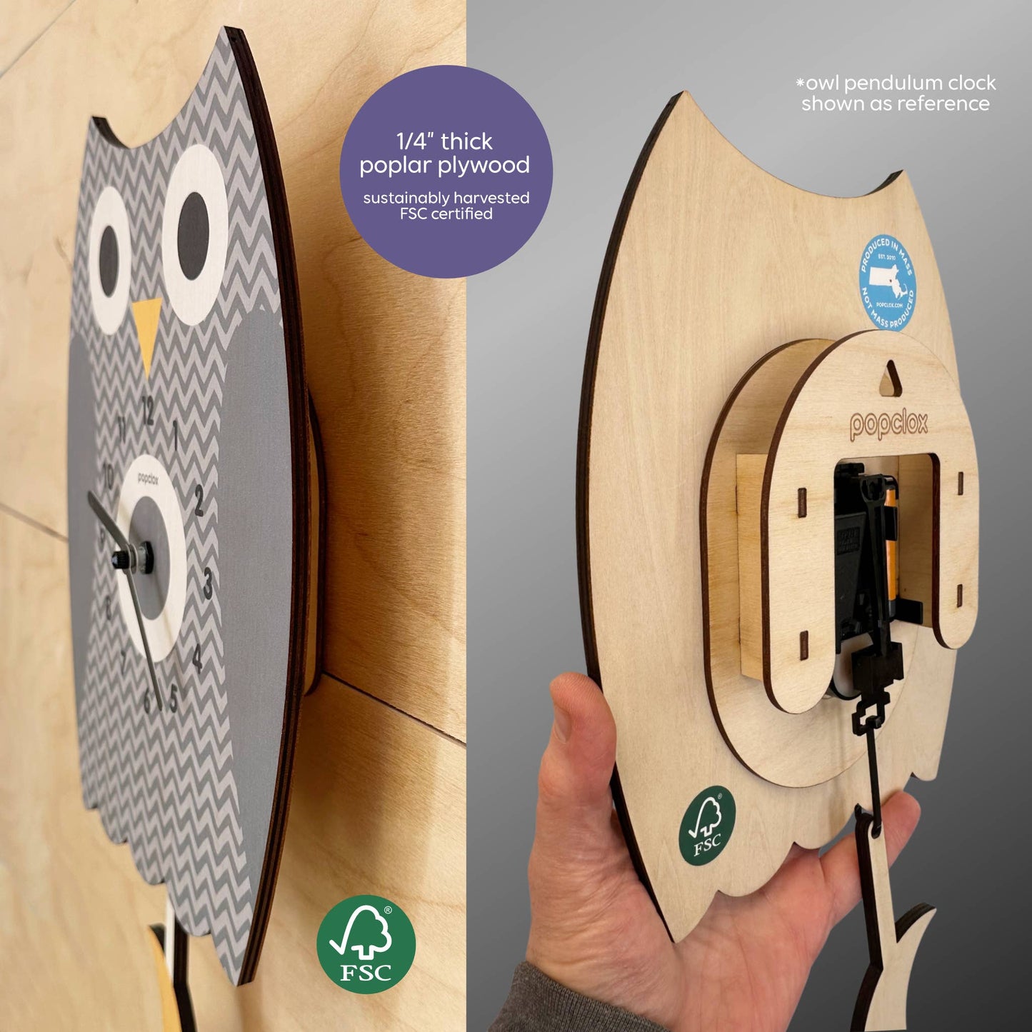 Bubble Tea Pendulum Clock - Wood