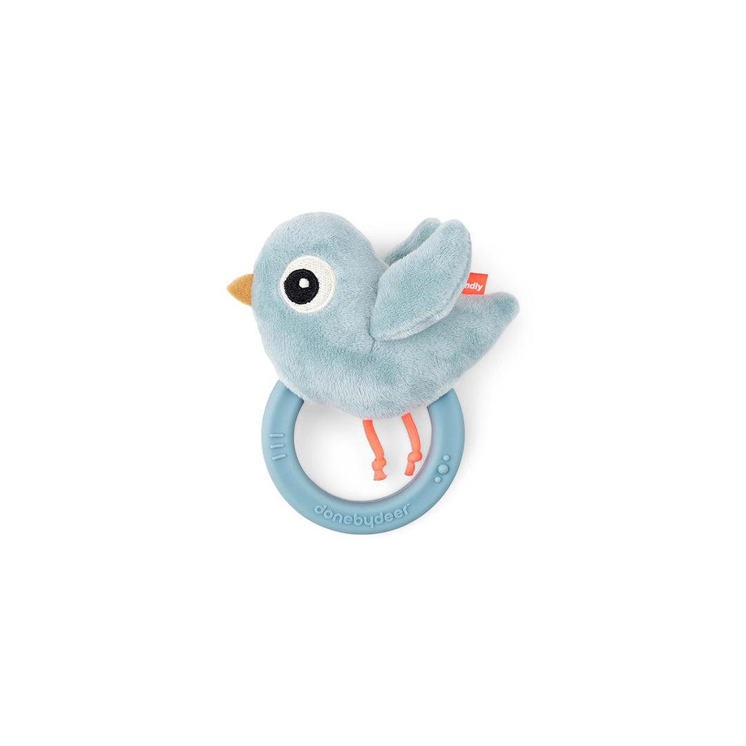 Done by Deer Sensory Rattle With Teether - Blue - Birdee
