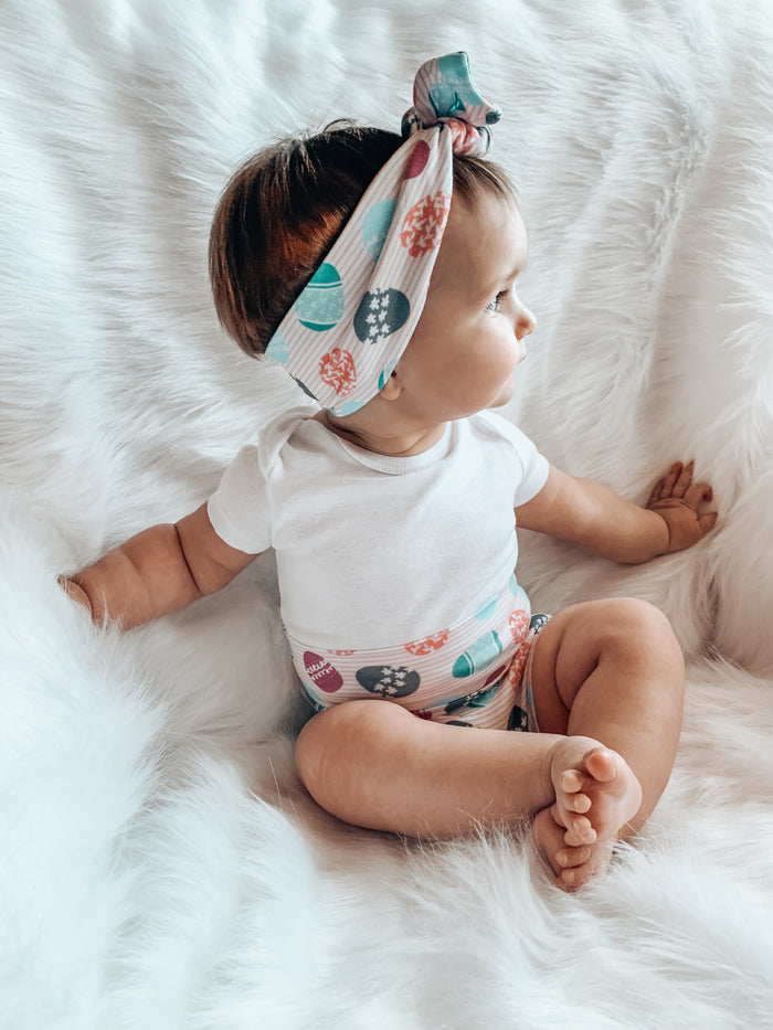 Easter eggs on Pink Stripes Headbands