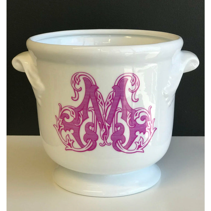 Monogram Porcelain Cachepot - small