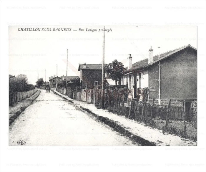 Paris suburb, Chatillon City rue Lasegue prolongee - VINTAGEARTREPRINTS.COM