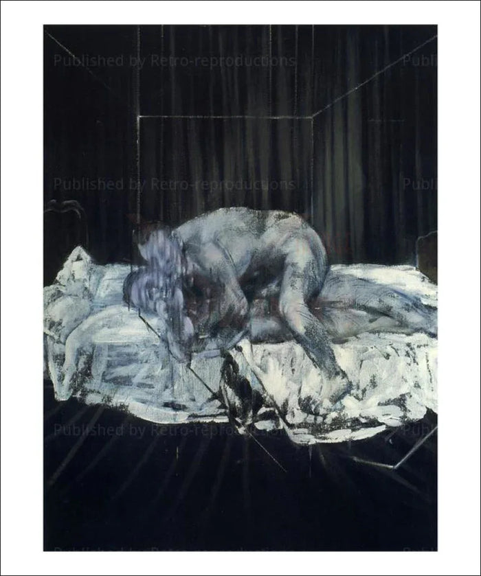 Two Figures on a Bed 1953 - VINTAGEARTREPRINTS.COM