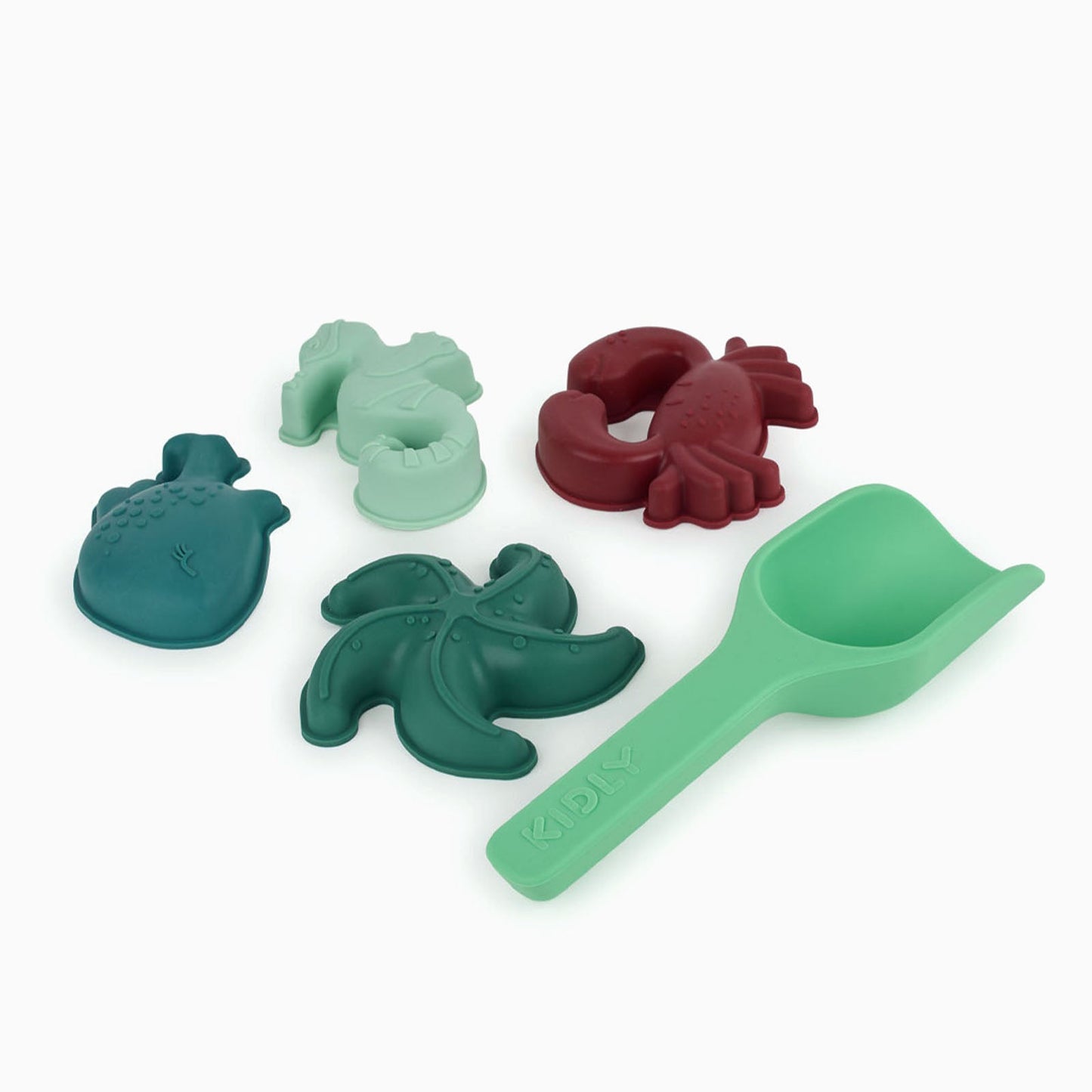 KIDLY by MORI Bucket, Spade & Sand Mold Set - Green