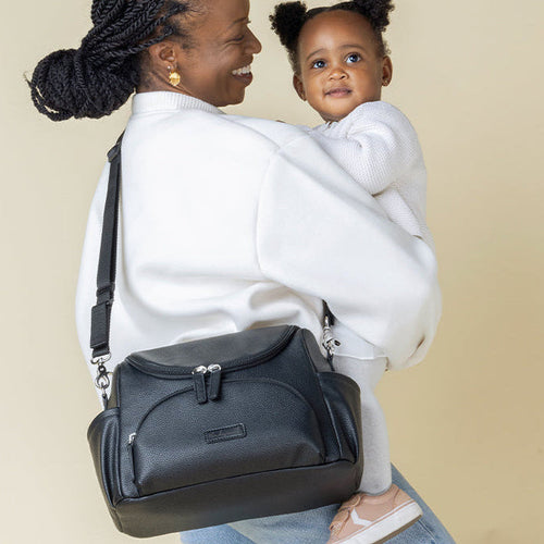 Babymel Lenni Vegan Leather Compact Changing Bag - Black
