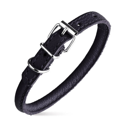 Dog Bar Soft Leather Rolled Collar
