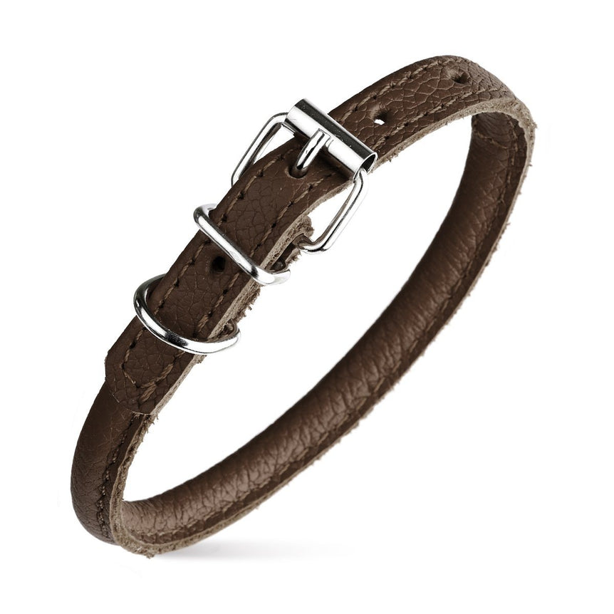 Dog Bar Soft Leather Rolled Collar