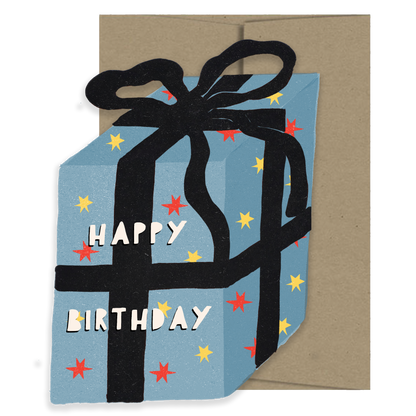 Blue Gift Birthday Collection - Die Cut Card
