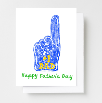 #1 Dad Risograph Card - Father's Day Sporty Gift