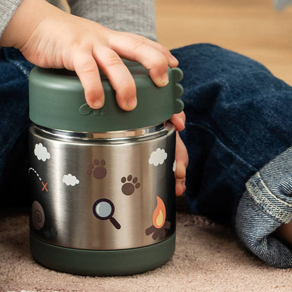 Done By Deer Insulated Food Jar 300ml - Tiny Trails Green