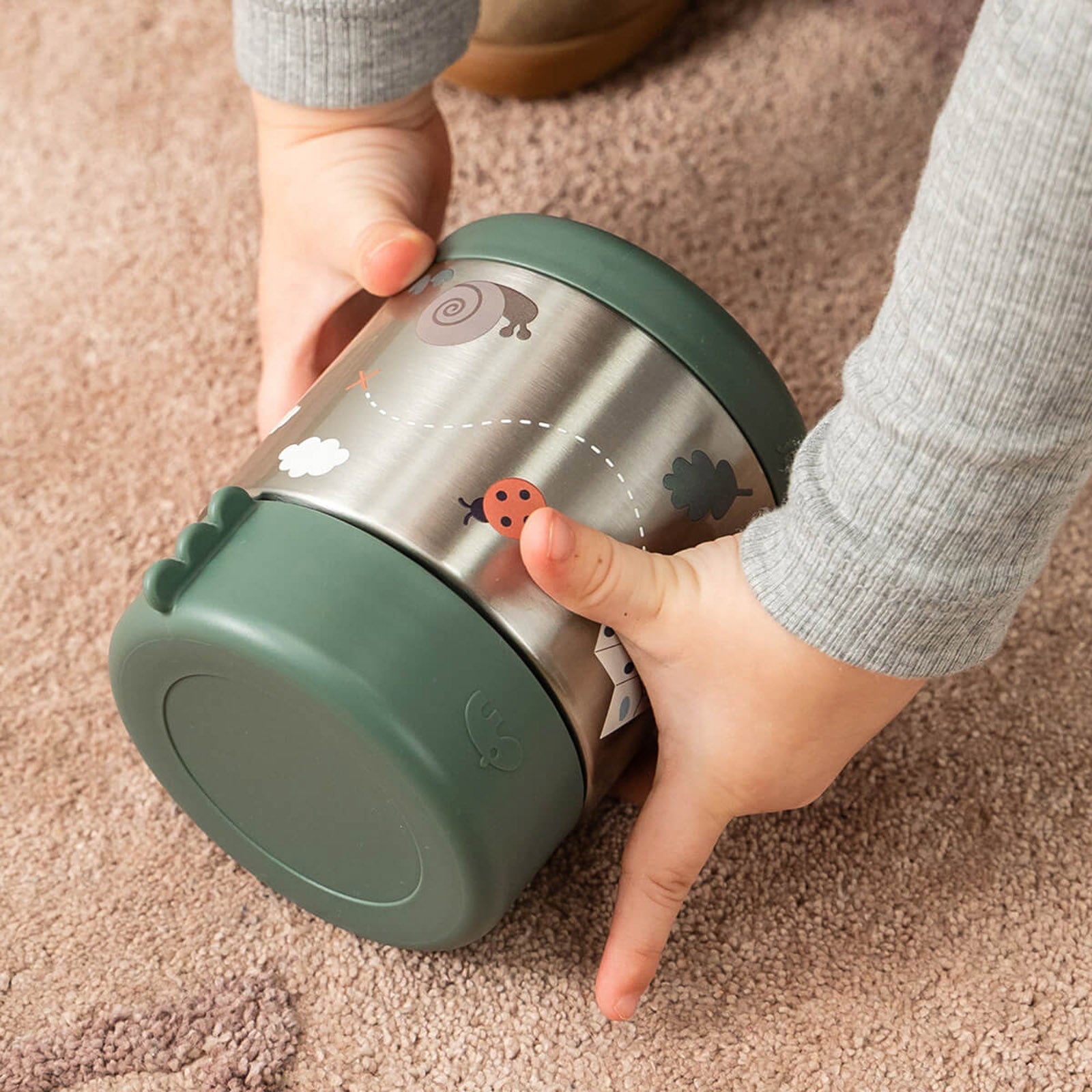 Done By Deer Insulated Food Jar 300ml - Tiny Trails Green