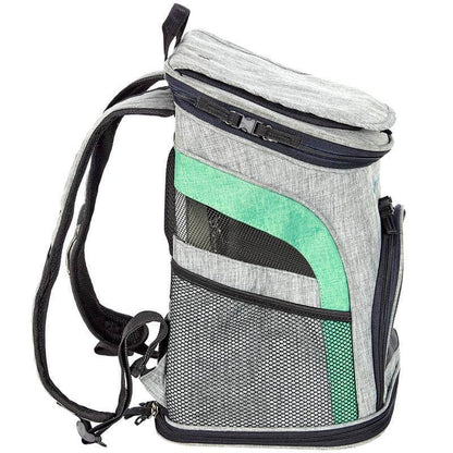 Katziela - Pet Carrier Voyager Backpack For Dogs and Cats Red and Green