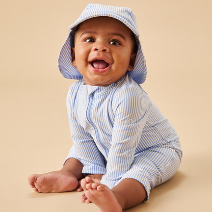 Cloud Stripe Seersucker Sunsafe Swim Hat