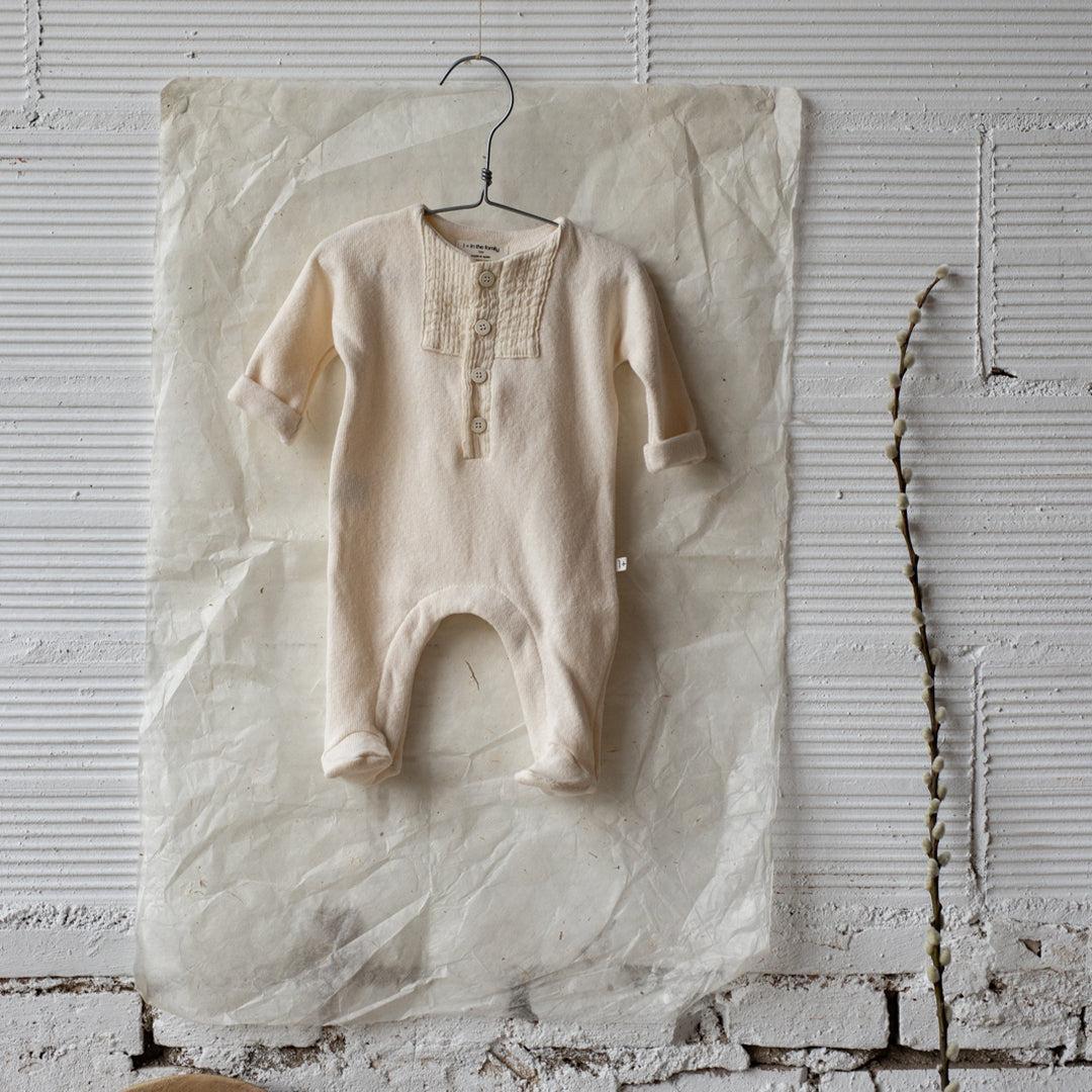 1+ In The Family Gael Jumpsuit w/feet - Ecru