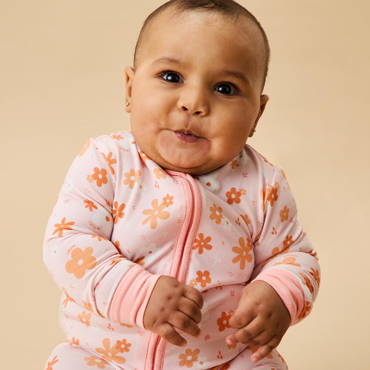 Flower Power Clever Zip Sleepsuit
