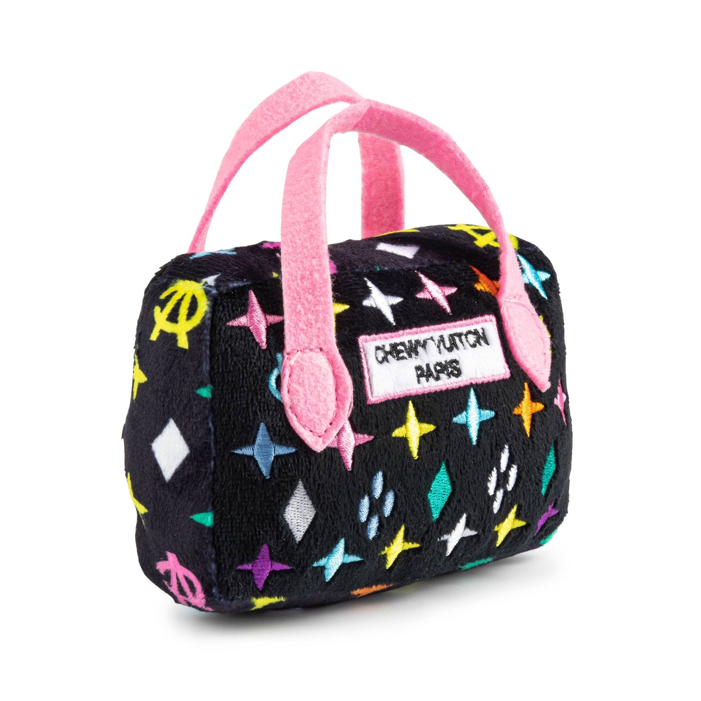 Haute Diggity Dog - Black Monogram Chewy Vuiton Handbag Squeaker Dog Toy