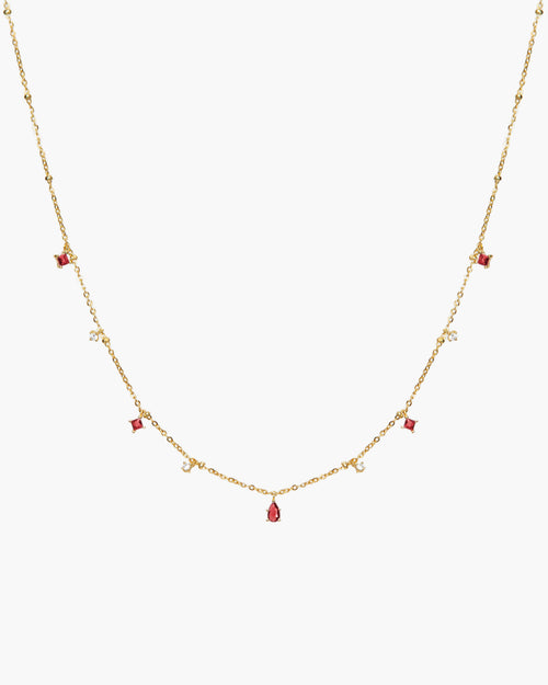 Elysee Necklace in Garnet Red