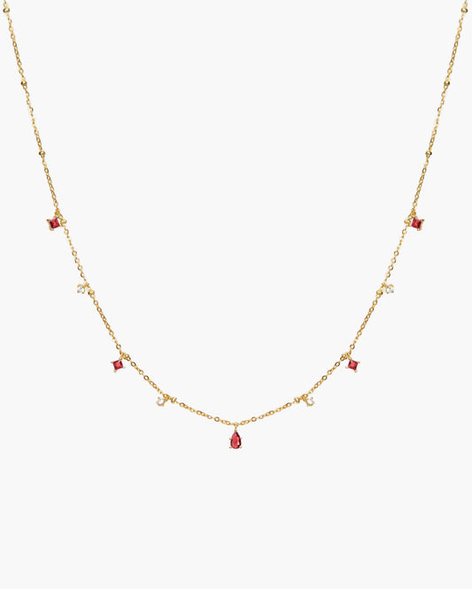 Elysee Necklace in Garnet Red