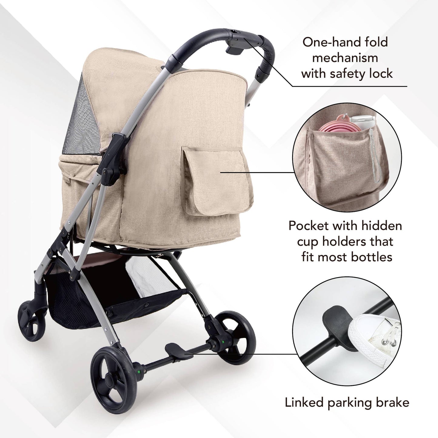 Ibiyaya - Evolution Speedy Fold Pet Buggy Foldable Cat Rabbit Dog Pram