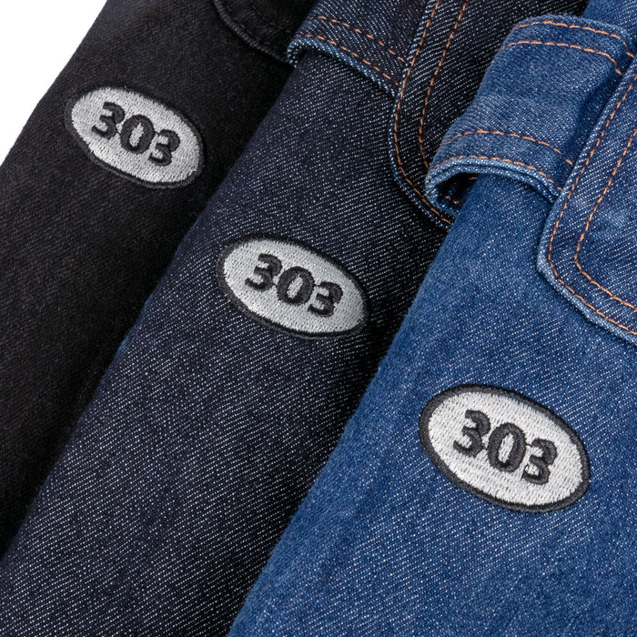 303 Boards - 303 X Dickies Skateboarding 303 Oval Regular Fit Utility Jeans (Rinsed Indigo Blue)