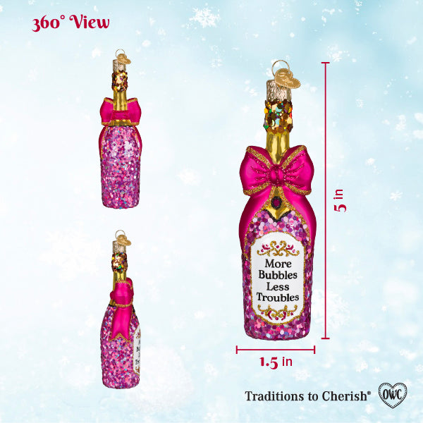 Bottle With Bow Ornament