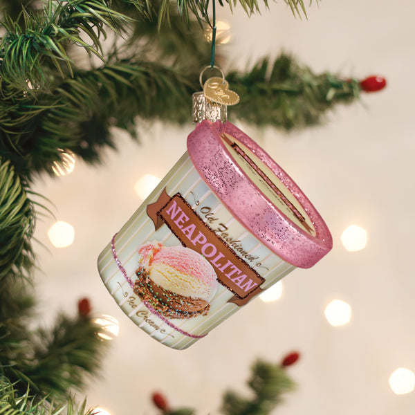 Neapolitan Ice Cream Pint Ornament
