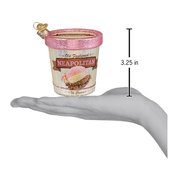 Neapolitan Ice Cream Pint Ornament