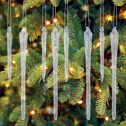 Frosty Glass Icicles - Set Of 6