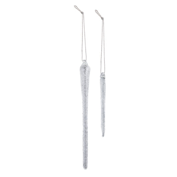 Frosty Glass Icicles - Set Of 6