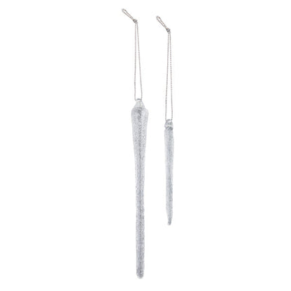 Frosty Glass Icicles - Set Of 6